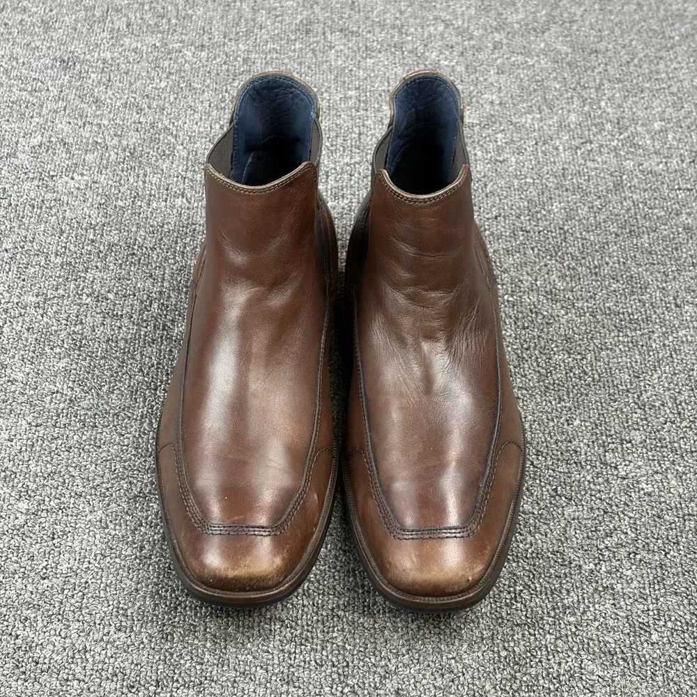 Johnston & Murphy 59-2283 Sample Chelsea Boots Men's 9M Brown Leather Brazil